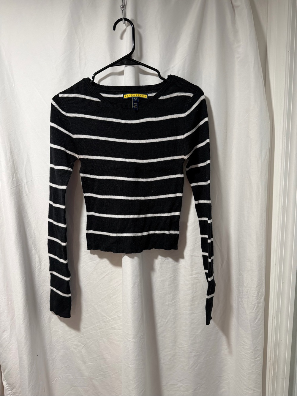 Prince & Fox Black and White Striped Long-Sleeve Top